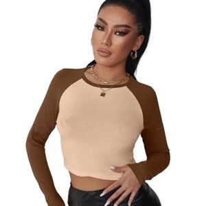SHEIN Cream Crop Sweatshirt Relaxed Fit